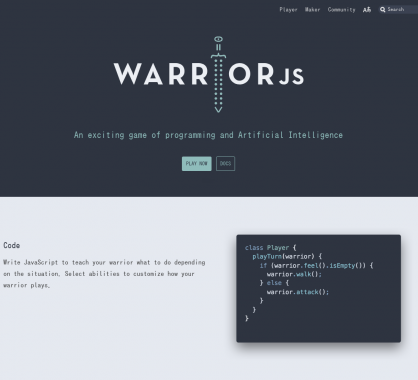 WarriorJS: Un jeu interactif de programmation en Javascript et machinelearning