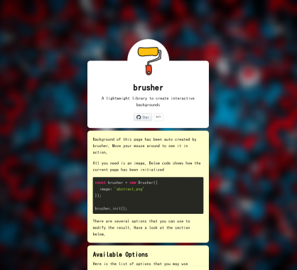 Brusher: Une lib JS pour créer des backgrounds interactifs