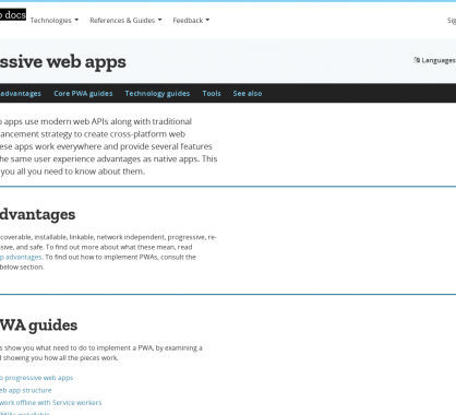 Les guides MDN officiels sur les Progressive web apps