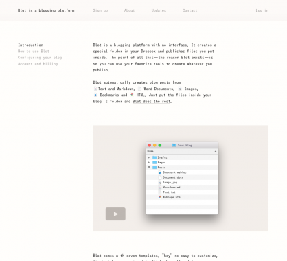 Blot: Transformez un dossier Dropbox en un site web automatiquement via des fichiers Markdown