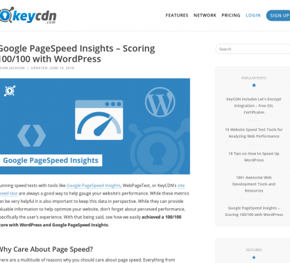 Un PageSpeed Insight à 100/100 avec WordPress