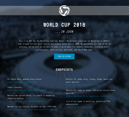 Toute la coupe du monde dans une API JSON