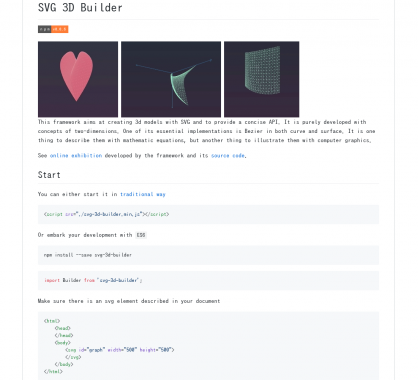 SVG 3D Builder: Un framework pour créer des modèles 3D en SVG avec API