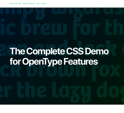 Un guide complet sur les fonctionnalités CSS OpenType avec démos