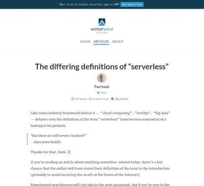 Les différentes définition du concept serverless comparées