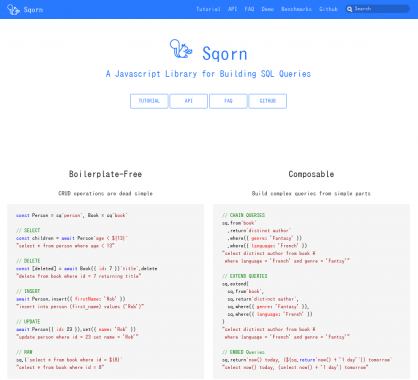 Sqorn: Une lib Javascript permettant de construire des requêtes SQL efficacement