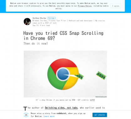 Découvrez le snap scrolling en CSS pour des scroll contrôlés sur Chrome 69