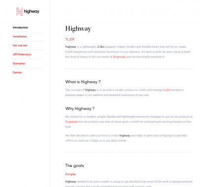 Highway: Une lib JS permettant de faire des navigations Ajax fluides avec de belles transitions