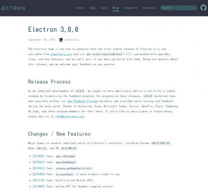 Electron disponible en version 3.0