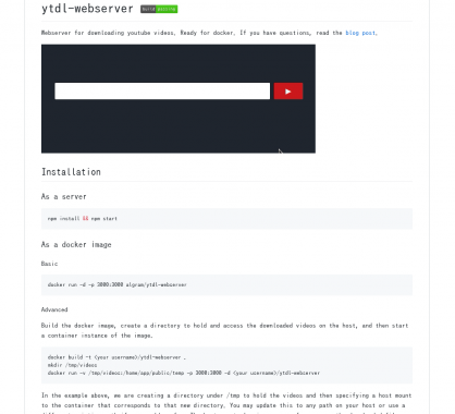 ytdl-webserver: Un serveur web dédié au téléchargement de vidéos Youtube