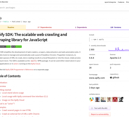 Apify SDK: Un crawler web JS scalable basé sur puppeteer