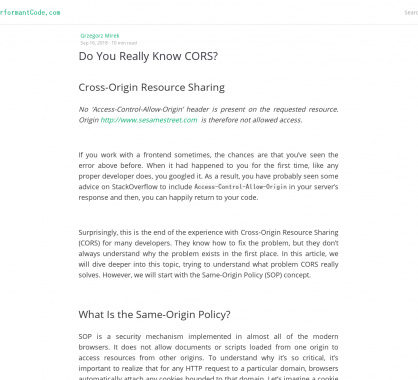 Bien comprendre le fonctionnement du Cross-Origin Resource Sharing (CORS)