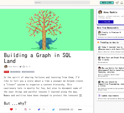 Construire un graphe dans le monde du SQL