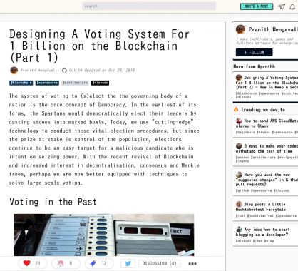 Designer un système de vote sur la blockchain pour 1 million de personnes