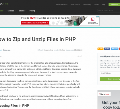 Comment zipper / dezipper des fichiers en PHP