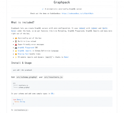 Graphpack: un serveur GraphQL minimaliste et sans configuration