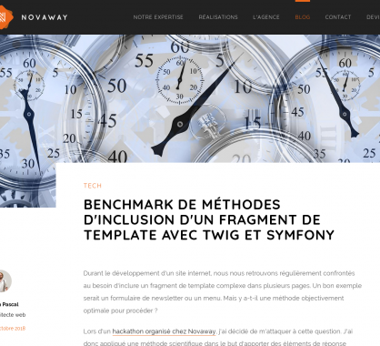 Un benchmark des performances des méthodes d'intégration d'un fragment de template dans Symfony