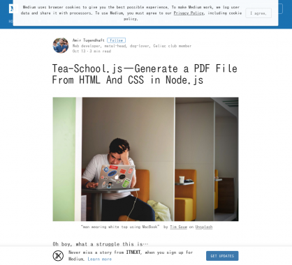 Tea-school.js - Générez facilement des PDF à partir de HTML/CSS via Node.js