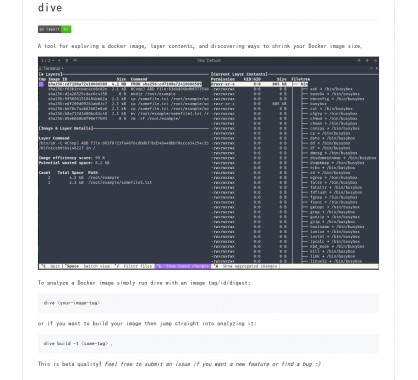 Dive: Un outil CLI pour explorer vos images Docker et leurs contenus pour optimiser leur poids