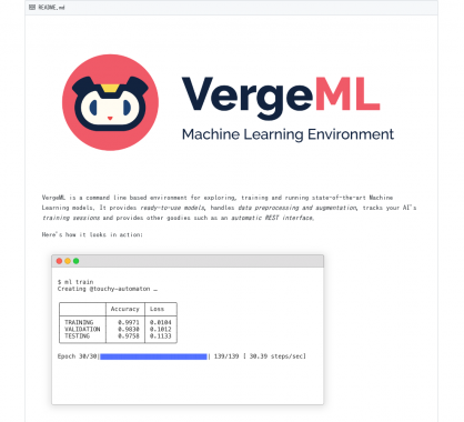 VergeML: Un environnement en CLI permettant de tester, explorer et entraîner vos modèles de MachineLearning