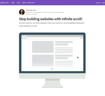 Arrêtez de construire des sites web avec de l'infinite scroll
