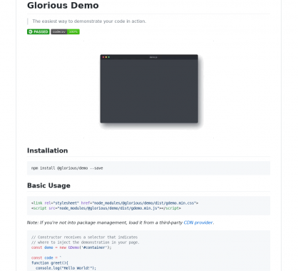 Glorious Demo: Une façon interactive de présenter votre code en ligne