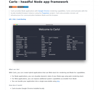 Carlo : Créez des applications desktop avec Node.js et Chrome