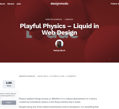 La physique dans le design : focus sur les webdesign liquides