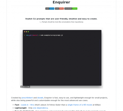 Enquirer: des prompts design et personnalisables pour votre console 