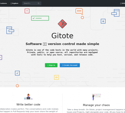 Gitote : une nouvelle plateforme de versionning basée sur GIT en alternative à Gitlab ou Github