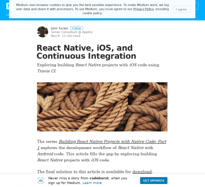 Intégration continue d'application iOS développée en React Native 