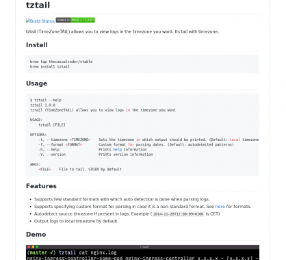 tztail - un outil en ligne de commande pour afficher vos logs dans la timezone souhaitée 