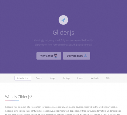 Glider.js : créez des sliders de contenus modernes, responsive et tactiles sans dépendances Javascript