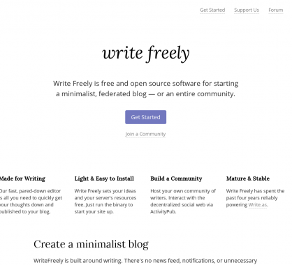 Write Freely : une plateforme de blog minimaliste open source développée en Go