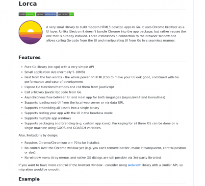 Lorca : un framework pour créer des apps desktop cross-os en Go et HTML