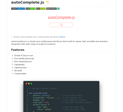 Autocomplete.js : un système d'autocomplétion en VanillaJs sans dépendance pour apps web