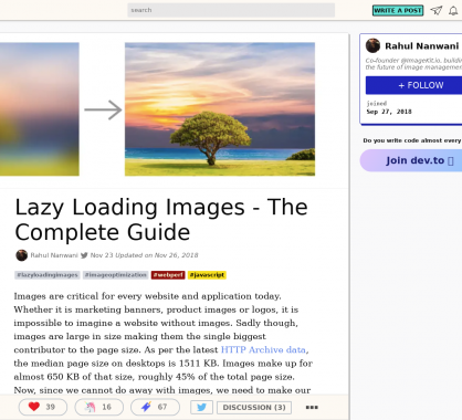 Un guide complet sur du Lazy loading d'images