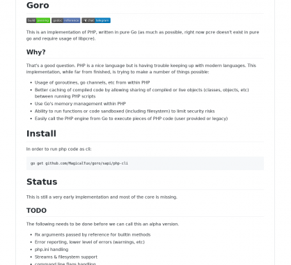Goro : le langage PHP implémenté en Go