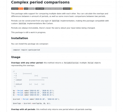 Period : une lib PHP pour réaliser des comparaisons de périodes avancées