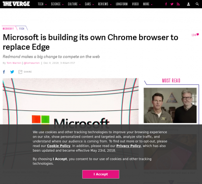 Microsoft va remplacer Edge par un navigateur basé sur Chromium