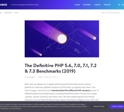 Un benchmark des différentes versions de PHP à partir des CMS et frameworks du moment