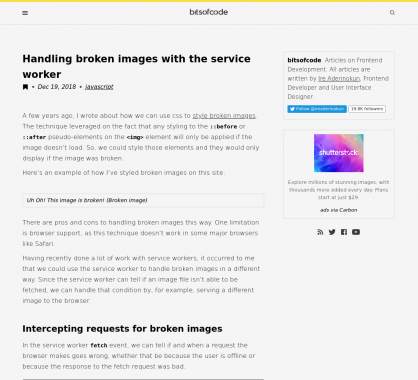 Remplacer les images cassées par une image alternative avec un Service Worker