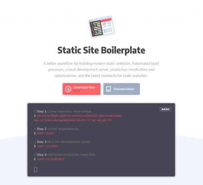 Static site Boilerplate : un environnement complet pour créer un site statique performant en peu de temps