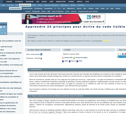 23 principes pour écrire du code lisible