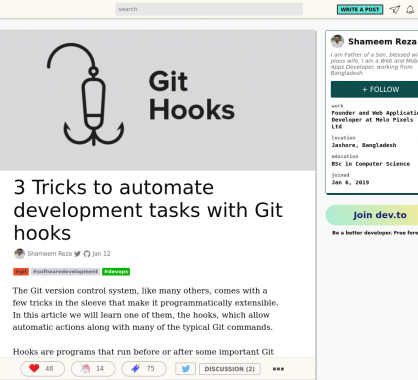 3 astuces pour automatiser vos tâches de développement via les Github Hooks