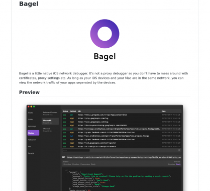 Bagel: un outil de debug réseau pour vos apps iOS