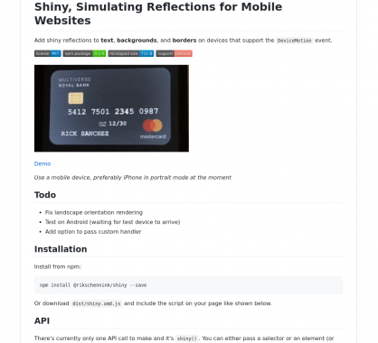 Simuler des effets de brillance et reflets en mobile