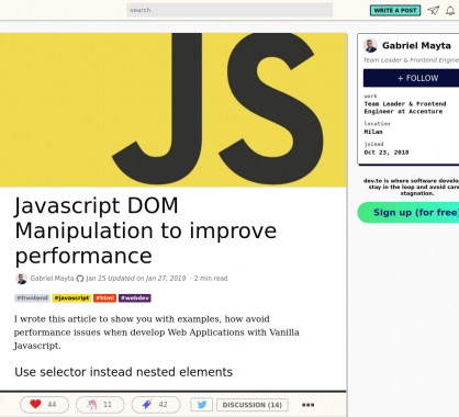 Optimisez les performances Javascript lors de la manipulation du DOM