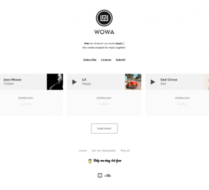 Wowa: l'équivalent d'unsplash pour l'audio et musiques gratuites