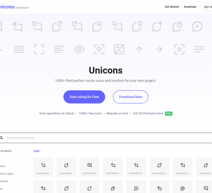 Unicons : 1000 icônes gratuites à utiliser en webfont